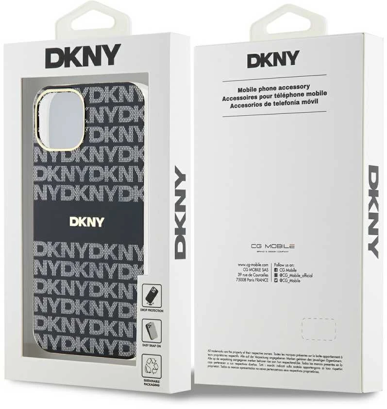 Apple iPhone 13 / 14 / 15 DKNY dėklas IML Mono & Stripe MagSafe (DKHMP14SHRHSEK) juodos spalvos