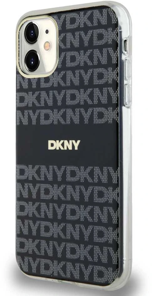 Apple iPhone 11 / XR DKNY dėklas IML Mono & Stripe MagSafe (DKHMN61HRHSEK) juodos spalvos