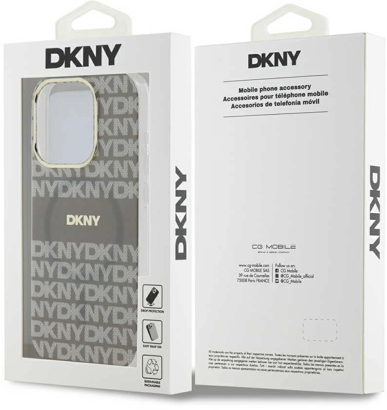 Apple iPhone 15 Pro DKNY dėklas IML Mono & Stripe MagSafe (DKHMP15LHRHSEE) beige