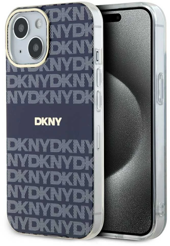 Apple iPhone 13 / 14 / 15 DKNY dėklas IML Mono & Stripe MagSafe (DKHMP15SHRHSEB) mėlynos spalvos