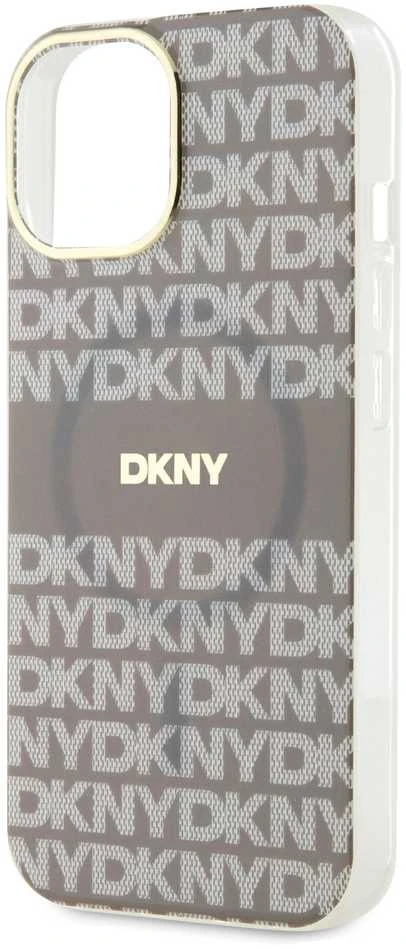 Apple iPhone 13 / 14 / 15 DKNY dėklas IML Mono & Stripe MagSafe (DKHMP15SHRHSEE) beige