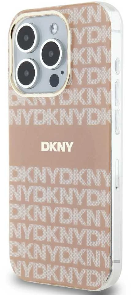 Apple iPhone 14 Pro DKNY dėklas IML Mono & Stripe MagSafe (DKHMP14LHRHSEP) rožinės spalvos