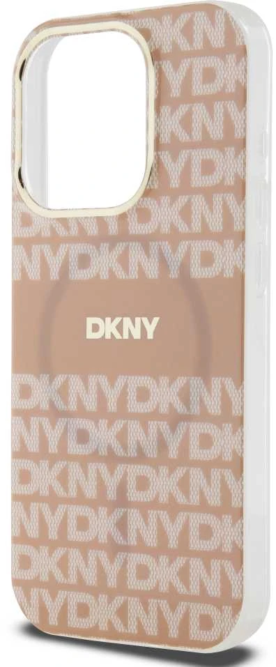 DKNY DKHMP13LHRHSEP Apple iPhone 13 Pro 13 6.1 inch rožinės spalvos kietas dėklas IML Mono & Stripe MagSafe