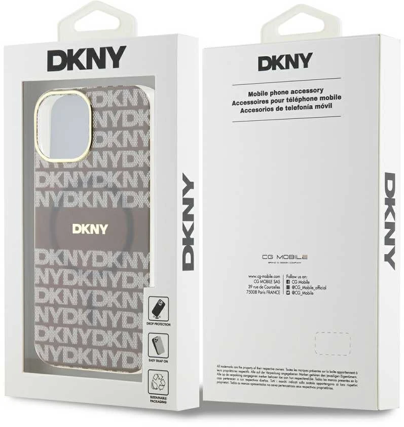 Apple iPhone 13 / 14 / 15 DKNY dėklas IML Mono & Stripe MagSafe (DKHMP15SHRHSEE) beige