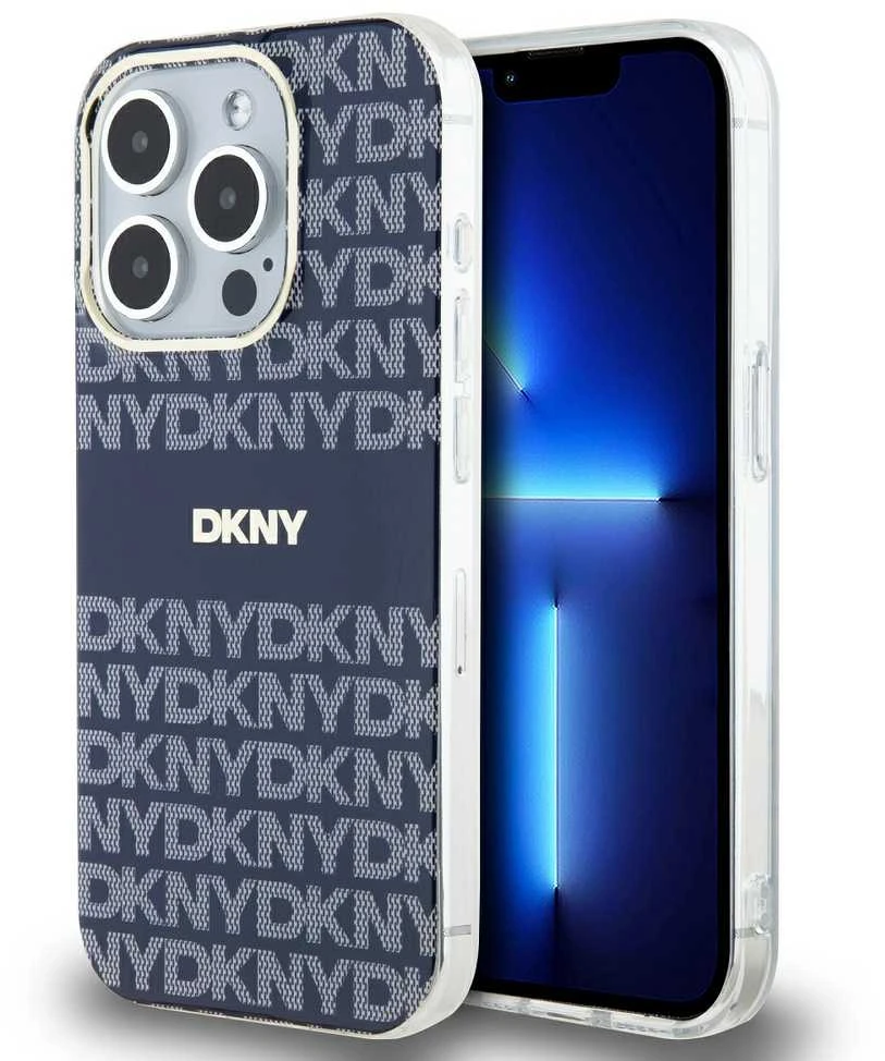 Apple iPhone 15 Pro DKNY dėklas IML Mono & Stripe MagSafe (DKHMP15LHRHSEB) mėlynos spalvos