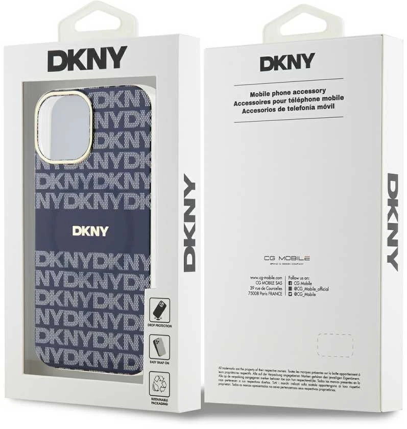 Apple iPhone 13 / 14 / 15 DKNY dėklas IML Mono & Stripe MagSafe (DKHMP15SHRHSEB) mėlynos spalvos