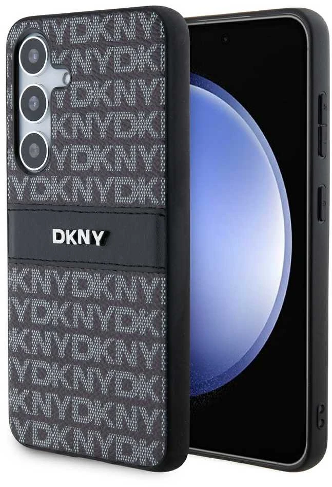 Samsung Galaxy S24 DKNY Odinis Dėklas Mono Stripe & Metal Logo (DKHCS24SPRTHSLK) juodos spalvos