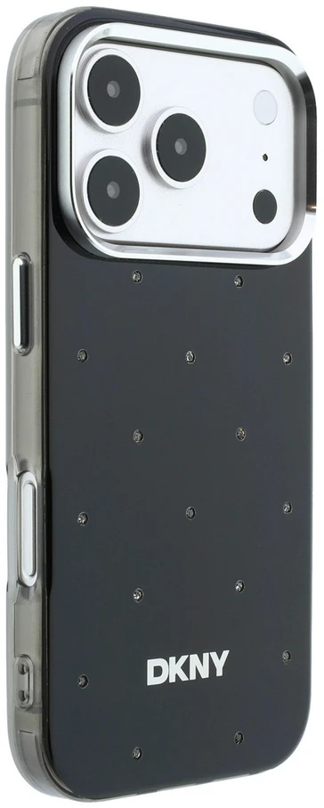 DKNY PC/TPU Rhinestones Magsafe dėklas, skirtas iPhone 18 Pro, juodas