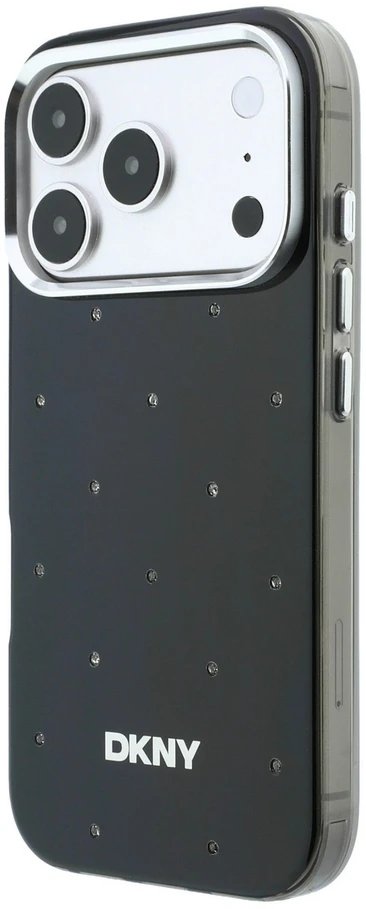 DKNY PC/TPU Rhinestones Magsafe dėklas, skirtas iPhone 18 Pro, juodas