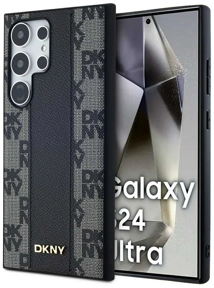 Samsung Galaxy S24 Ultra DKNY Hardcase Leather Checkered Mono Pattern MagSafe (DKHMS24LPCPVSLK) dėklas telefonui juodos spalvos