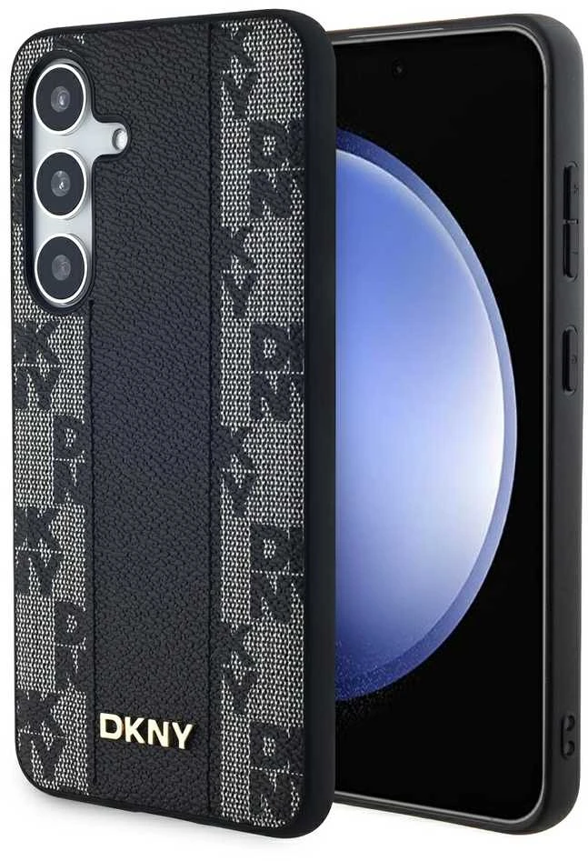 Samsung Galaxy S24 Plus DKNY Hardcase Leather Checkered Mono Pattern MagSafe (DKHMS24MPCPVSLK) dėklas telefonui juodos spalvos