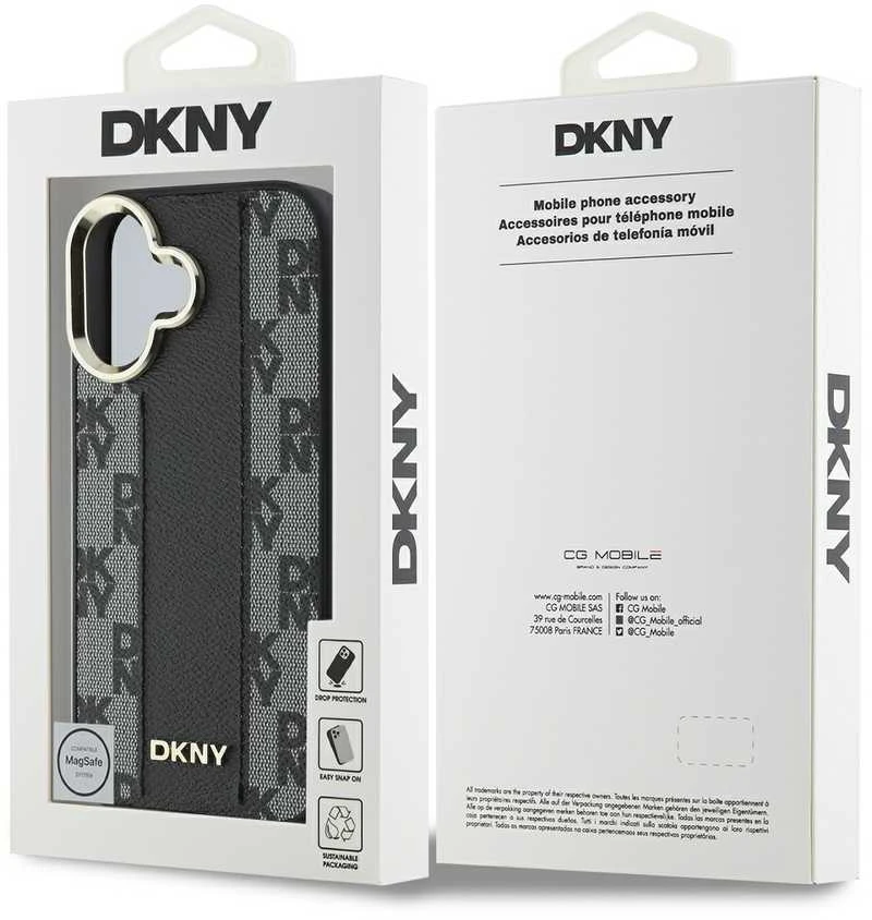 DKNY DKHMP16SPCPVSLK Apple iPhone 16 6.1″ juodos spalvos kietas dėklas Checkered Pattern Magsafe