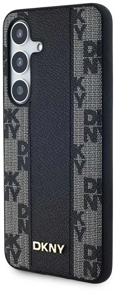 Samsung Galaxy S24 Plus DKNY Hardcase Leather Checkered Mono Pattern MagSafe (DKHMS24MPCPVSLK) dėklas telefonui juodos spalvos