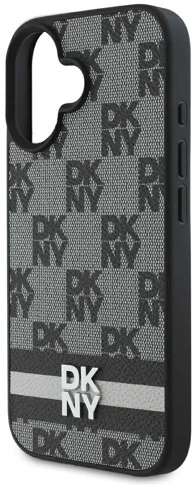 Apple iPhone 16 DKNY Checkered Pattern & Printed Stripes (DKHCP16SPCPTSSK) dėklas telefonui juodos spalvos