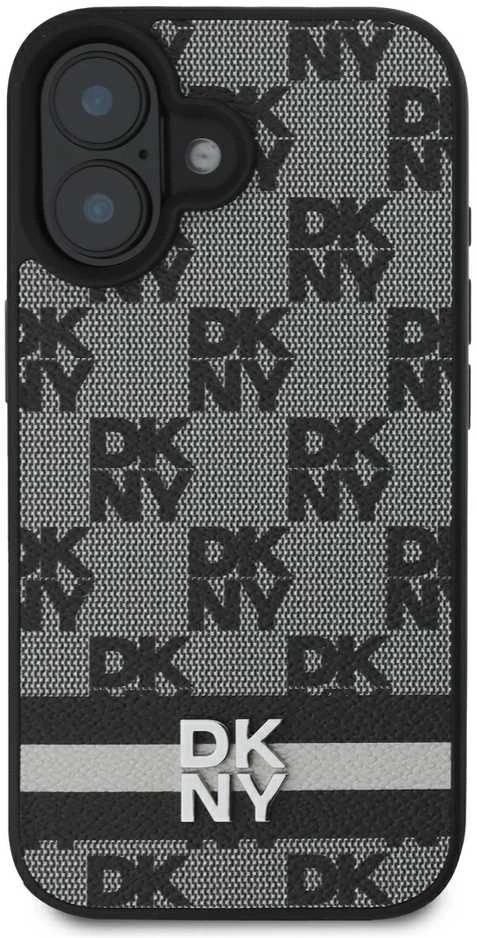 Apple iPhone 16 DKNY Checkered Pattern & Printed Stripes (DKHCP16SPCPTSSK) dėklas telefonui juodos spalvos