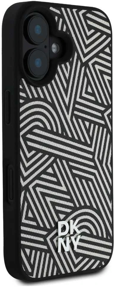 Dėklas DKNY PU odinis Crosswalk Pattern Magsafe Apple iPhone 16 Ivory