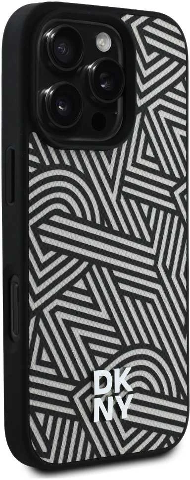 Dėklas DKNY PU odinis Crosswalk Pattern Magsafe Apple iPhone 16 Pro Ivory