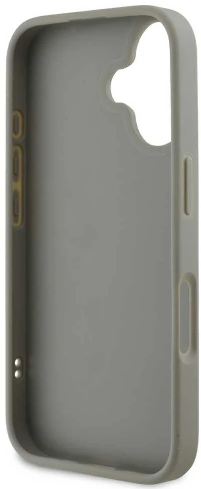 DKNY PU Leather Quilted Stack Logo Apple iPhone 16 Plus dėklas telefonui pilkos spalvos