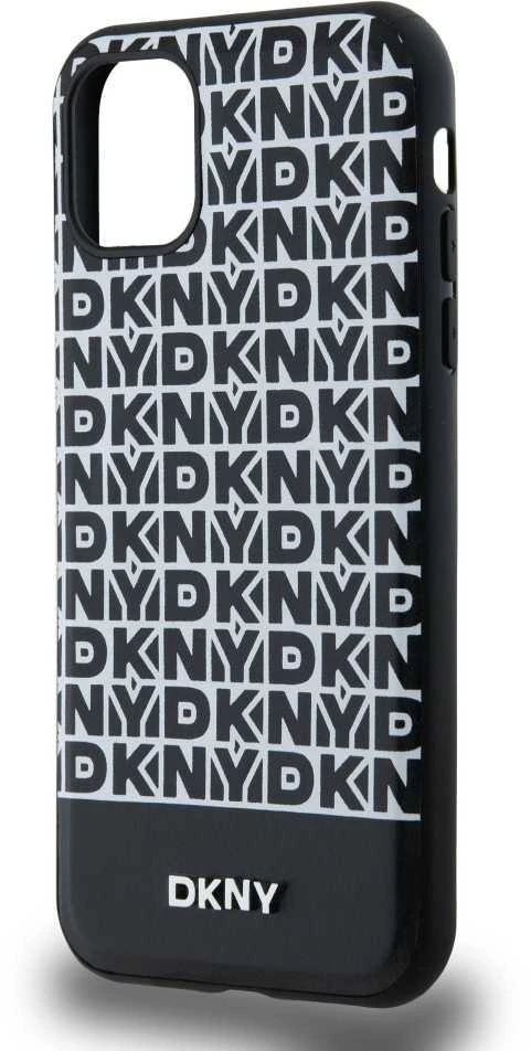 DKNY PU Leather Repeat Pattern Bottom Stripe MagSafe dėklas telefonui Apple iPhone 11 juodos spalvos