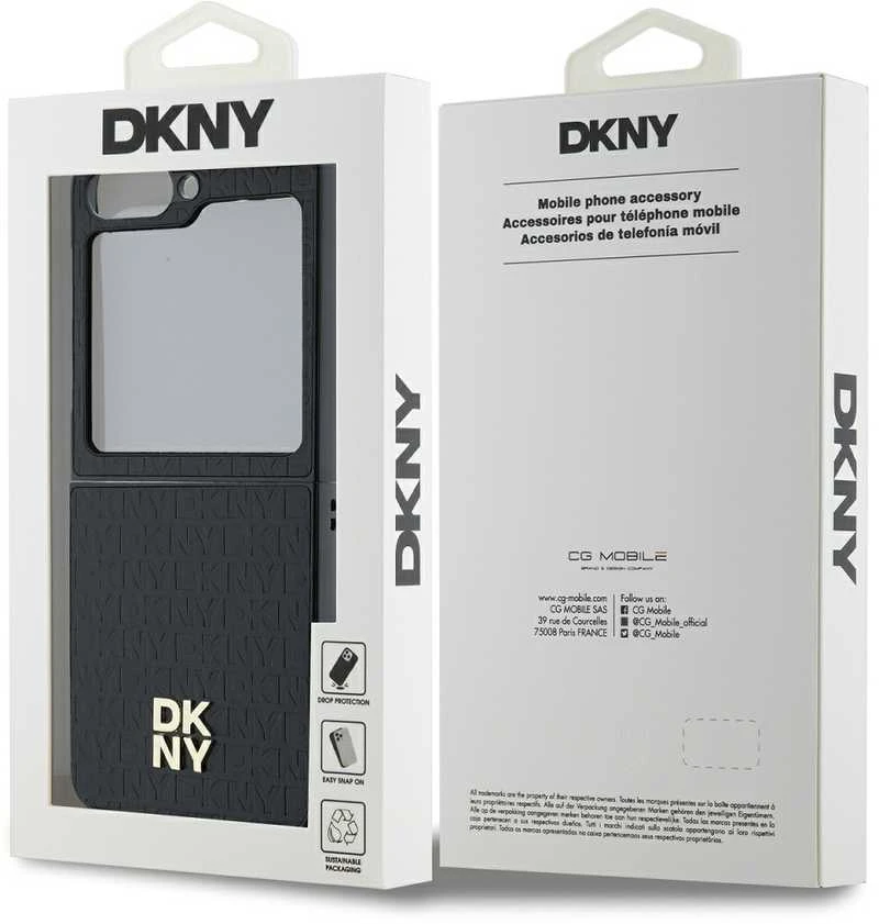 Dėklas DKNY DKHCZF6PSHRPSK Z Flip6 F741 juodos spalvos Repeat Pattern Stack Logo