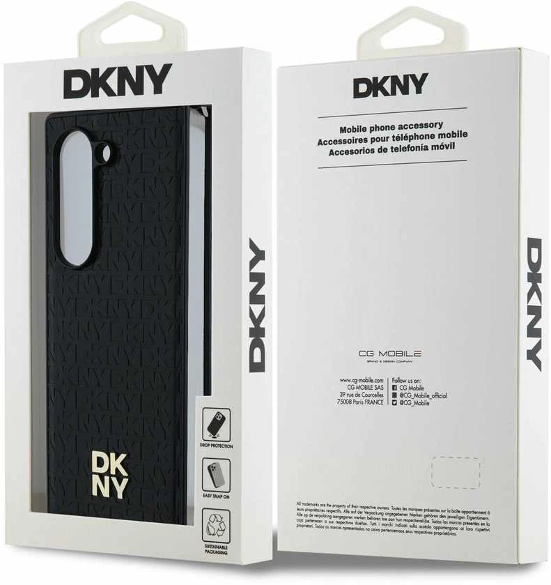 Dėklas DKNY DKHMZFD6PSHRPSK Z Fold6 F956 juodos spalvos Repeat Pattern Stack Logo