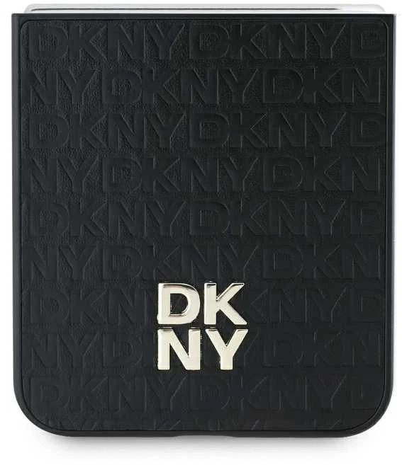Dėklas DKNY DKHCZF6PSHRPSK Z Flip6 F741 juodos spalvos Repeat Pattern Stack Logo