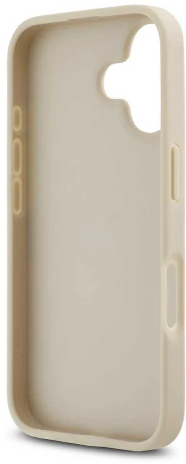 DKNY PU Leather Repeat Pattern Tonal Stripe Apple iPhone 16 Plus dėklas telefonui rožinės spalvos