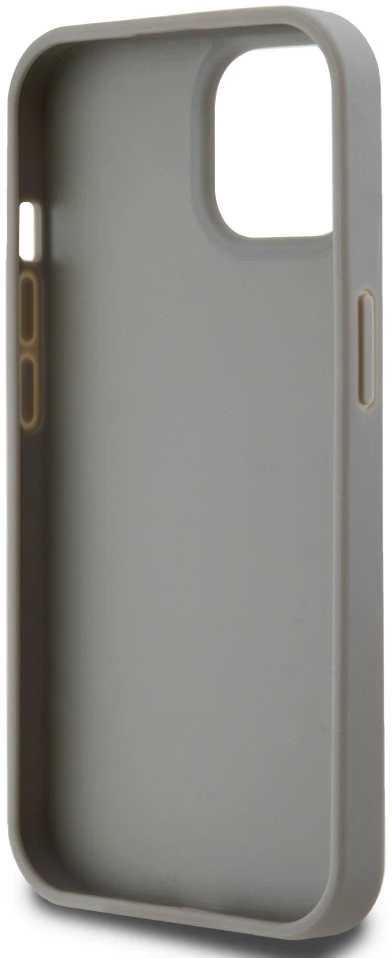Apple iPhone 13 / 14 / 15 DKNY odinis dėklas Mono Stripe & Metal Logo (DKHCP15SPRTHSLE) beige