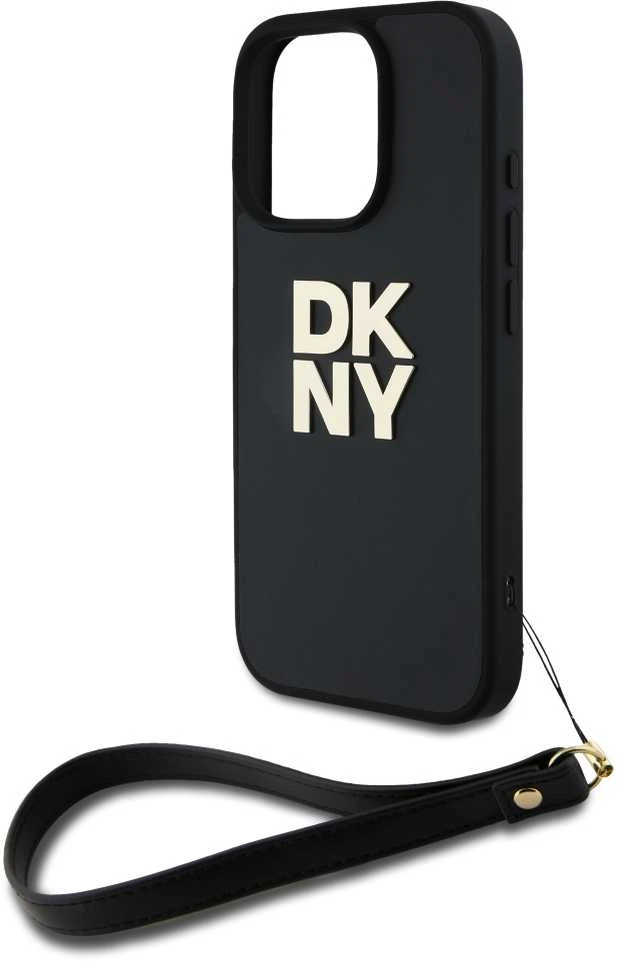 DKNY DKHCP16XPBSWSK Apple iPhone 16 Pro Max 6.9" dėklas telefonui juodos spalvos Wrist Strap Stock Logo