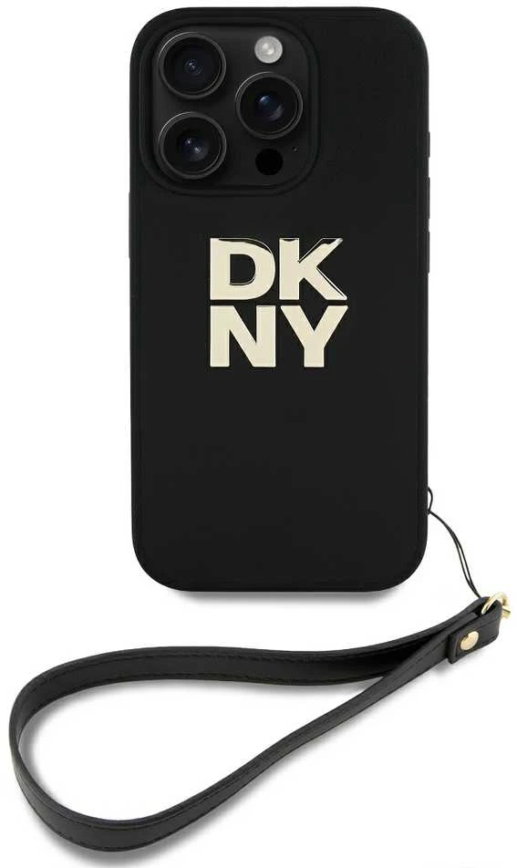 DKNY DKHCP16XPBSWSK Apple iPhone 16 Pro Max 6.9" dėklas telefonui juodos spalvos Wrist Strap Stock Logo