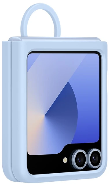 Dėklas EF-PF741TLE Samsung Silicone Cover with Ring for Galaxy Z Flip 6/7 FE Mėlyna (Damaged Package) (Pažeista pakuotė)