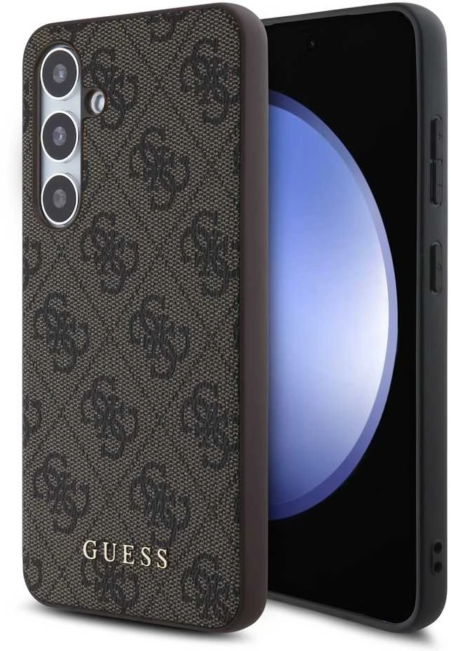 GUESS dėklas skirtas Samsung Galaxy S24 FE GUHCS24FEG4GFBR (HC PU 4G Metal Logo) rudos spalvos