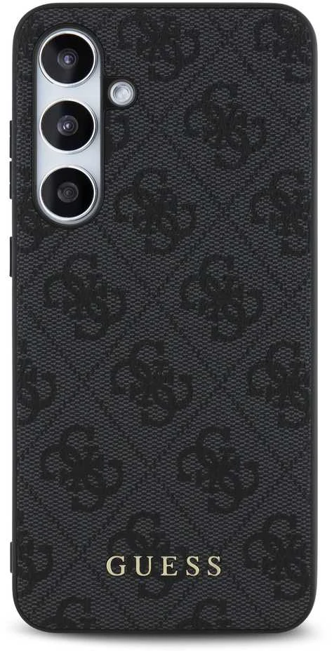 Guess GUHCS24FEG4GFGR Samsung Galaxy S24 FE S721 dėklas telefonui pilkos spalvos hardcase 4G Metal Gold Logo