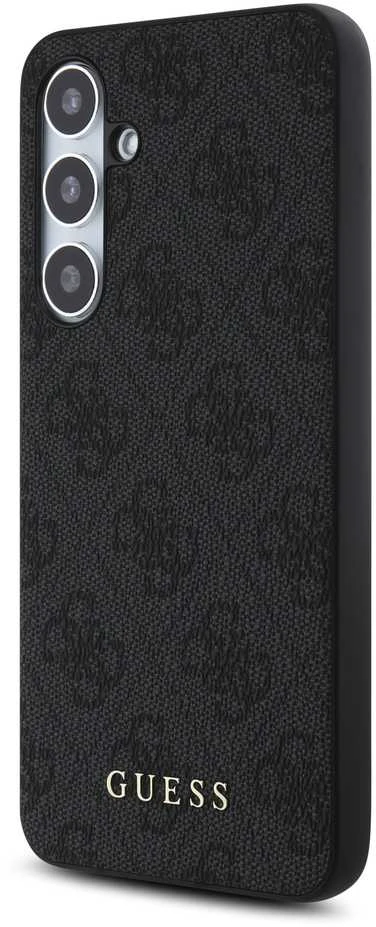 Guess GUHCS24FEG4GFGR Samsung Galaxy S24 FE S721 dėklas telefonui pilkos spalvos hardcase 4G Metal Gold Logo