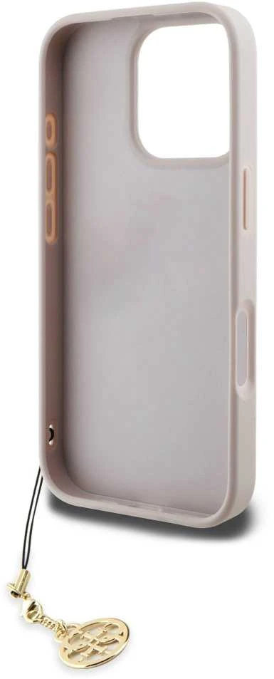 Guess 4G Charm dėklas skirtas Apple iPhone 16 Pro Tone on Tone Rožinė