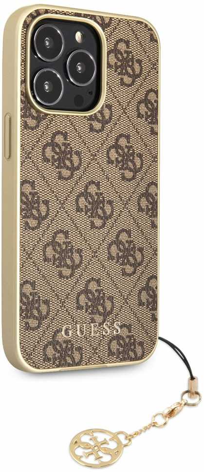 Dėklas Cg Mobile France GUHCP13LGF4GBR Guess 4G Charms Zadní Kryt pro iPhone 13 Pro Brown (ruda)