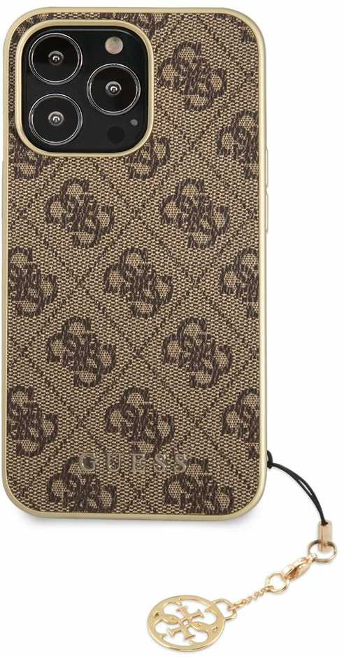Dėklas Cg Mobile France GUHCP13LGF4GBR Guess 4G Charms Zadní Kryt pro iPhone 13 Pro Brown (ruda)