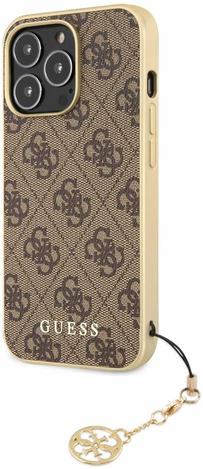 Dėklas Cg Mobile France GUHCP13LGF4GBR Guess 4G Charms Zadní Kryt pro iPhone 13 Pro Brown (ruda)