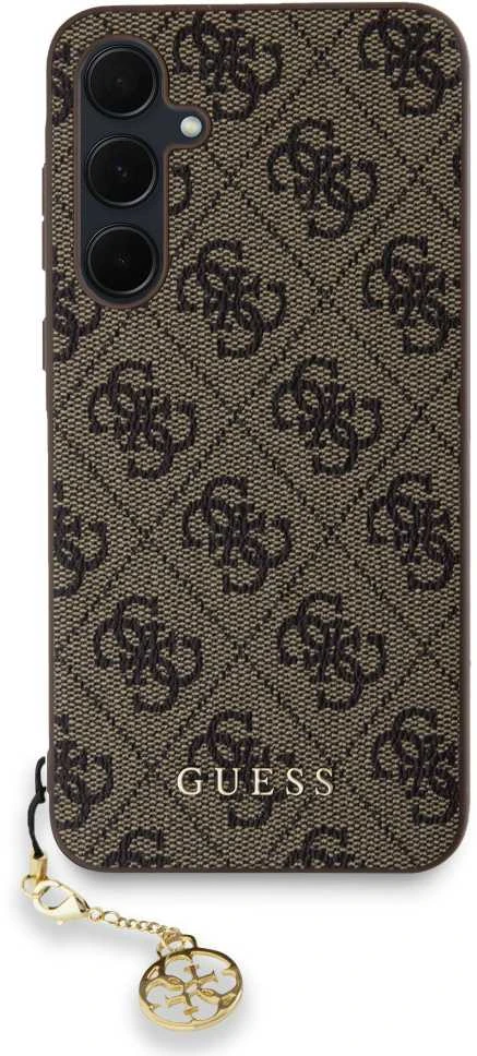 Samsung Galaxy A35 5G Guess dėklas 4G Charms Collection (GUHCSA35GF4GBR) rudos spalvos