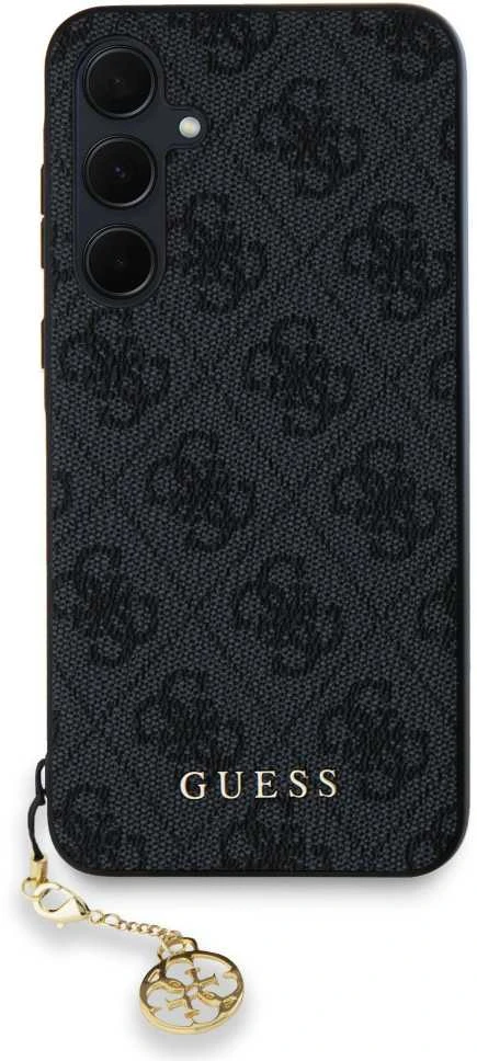 Guess GUHCSA35GF4GGR A35 A356 juodos spalvos kietas dėklas 4G Charms Collection