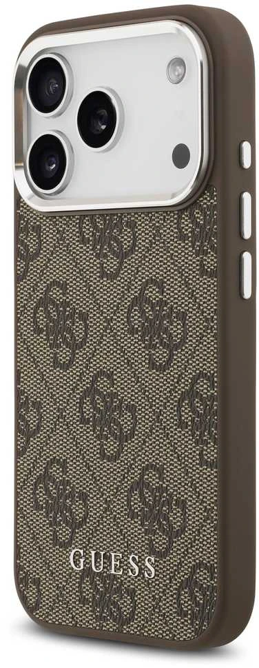 Dėklas Guess 4G Classic Logo MagSafe skirtas Apple iPhone 17 Pro Max rudos spalvos