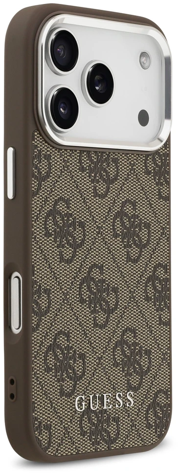 Guess 4G MagSafe dėklas skirtas Apple iPhone 17 Pro rudos spalvos