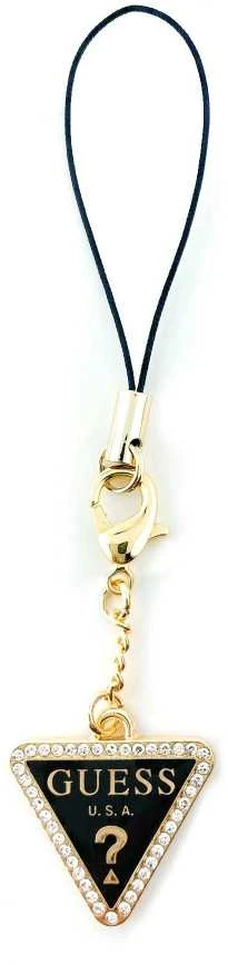 Dėklas Guess pakabukas GUCPMTDCK telefono dirželis Triangle Diamond Charm with Rhinestones