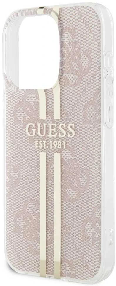 Dėklas GUESS GUHCP15LH4SGP IPHONE 15 PRO 6.1 "Rožinis/Rožinis HARDCASE IML 4G GOLD STRIPE