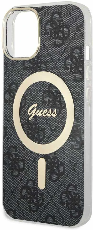 Dėklas GUESS GUHMP15SH4STK IPHONE 15/14/13 6.1 "Juodas / Juodas HARDCASE IML 4G MAGSAFE