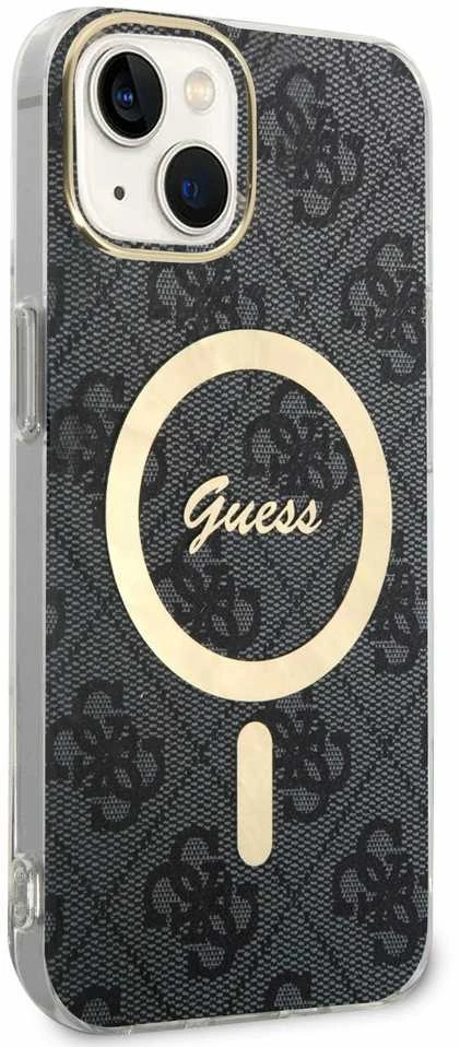 Dėklas GUESS GUHMP15SH4STK IPHONE 15/14/13 6.1 "Juodas / Juodas HARDCASE IML 4G MAGSAFE