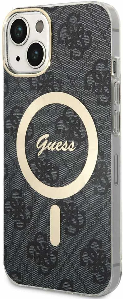 Dėklas GUESS GUHMP15SH4STK IPHONE 15/14/13 6.1 "Juodas / Juodas HARDCASE IML 4G MAGSAFE