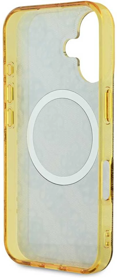 Guess IML Peony On 4G Background MagSafe Apple iPhone 16 Case – dėklas telefonui rudos spalvos