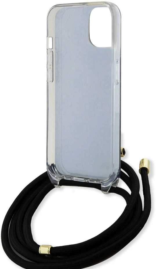 Dėklas GUESS GUHCP15SHC4SEK IPHONE 15/14/13 6.1 "Juodas / Juodas HARDCASE CROSSBODY CORD 4G PRINT