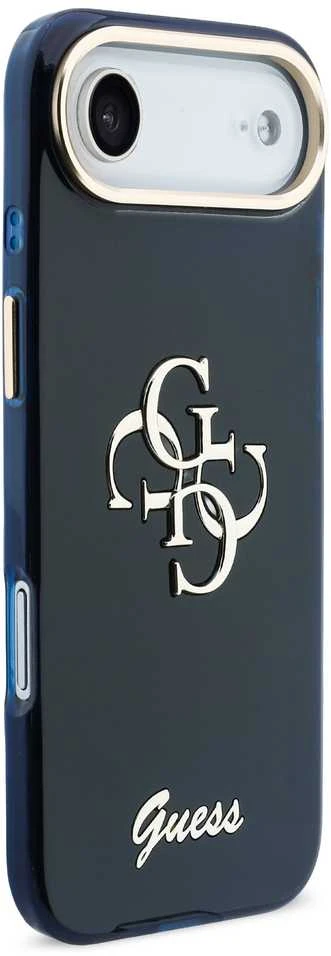 Guess IML 4G Script Metal Logo dėklas skirtas iPhone Air Mėlyna